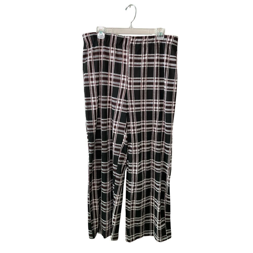 Jules & Leopold Ankle Pants‎ Pull On Straight Leg Trousers Plaid Black Large